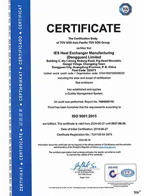 Certificación del Sistema de Gestión de la Calidad ISO 9001:2015