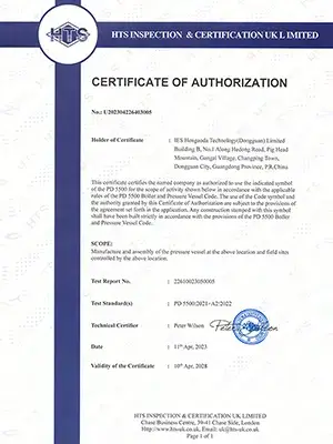 Certificación de Recipientes a Presión según la Norma Británica PD 5500